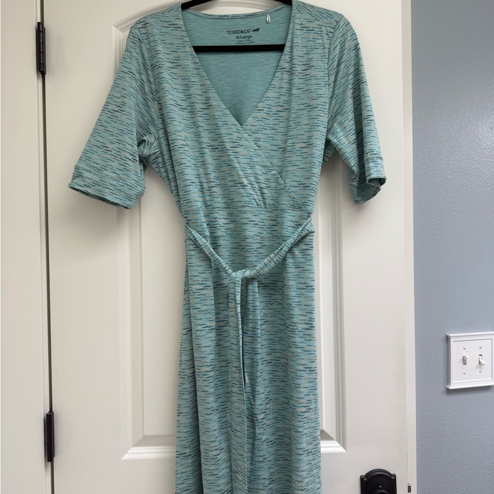 Toad&Co Teal Patterned Dress